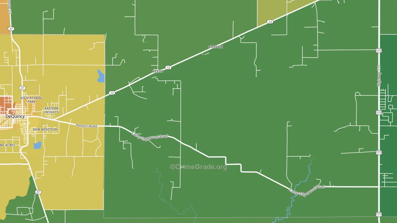 Oretta, LA Map of Theft Rates