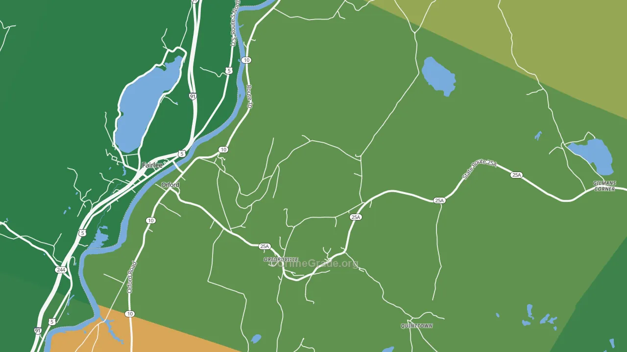 Orford, NH Map of Theft Rates