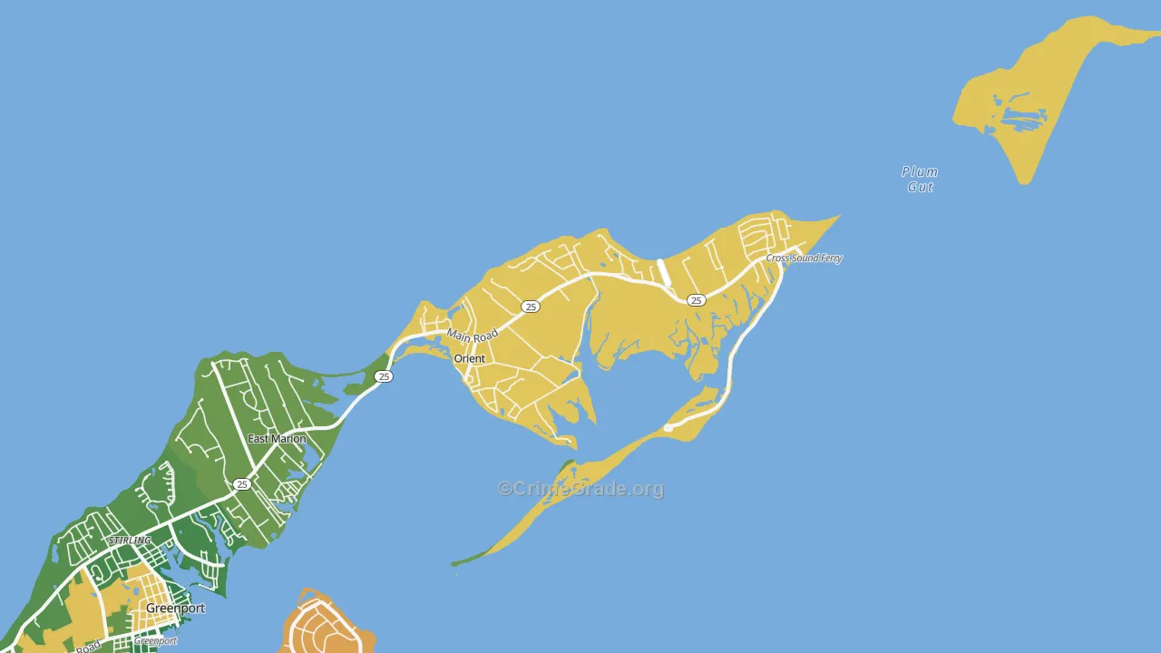 Orient, NY Map of Theft Rates