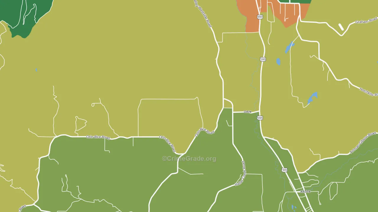 Orin, WA Map of Theft Rates