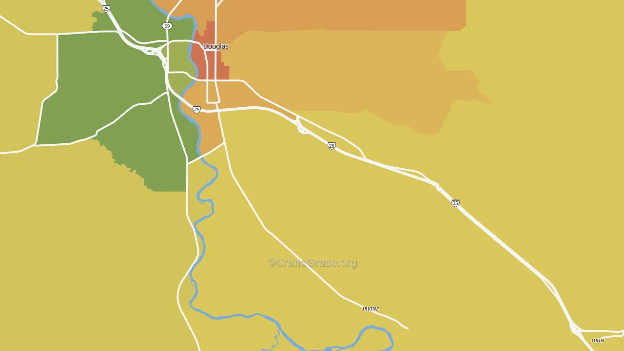 Orin, WY Map of Theft Rates