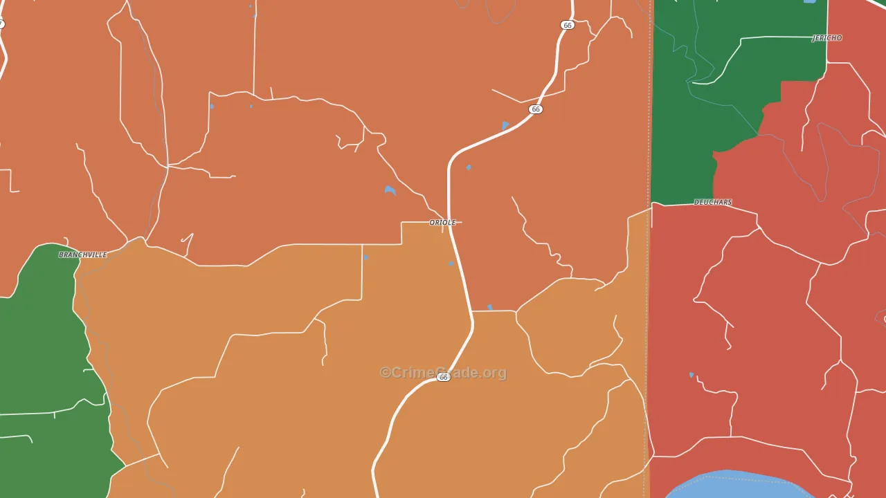 Oriole, IN Map of Theft Rates