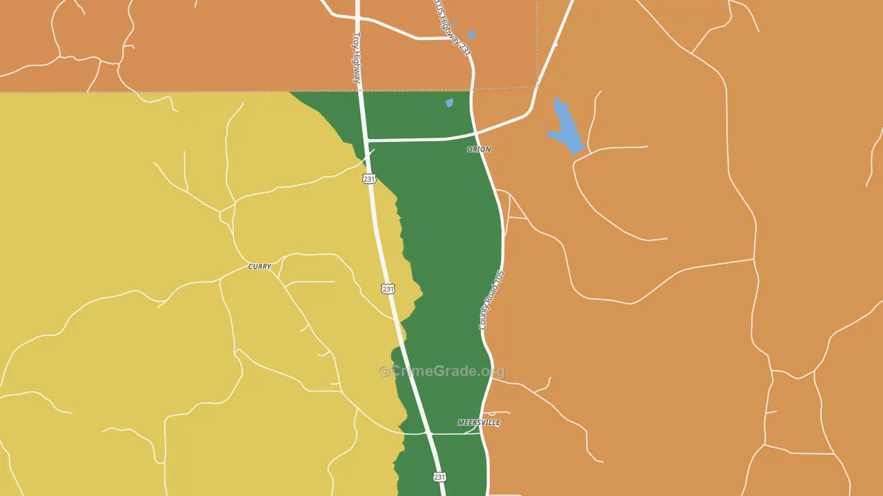 Orion, AL Map of Theft Rates