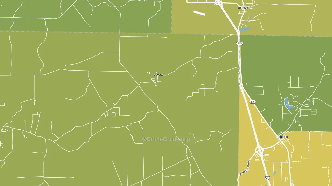 Orion, AR Map of Theft Rates