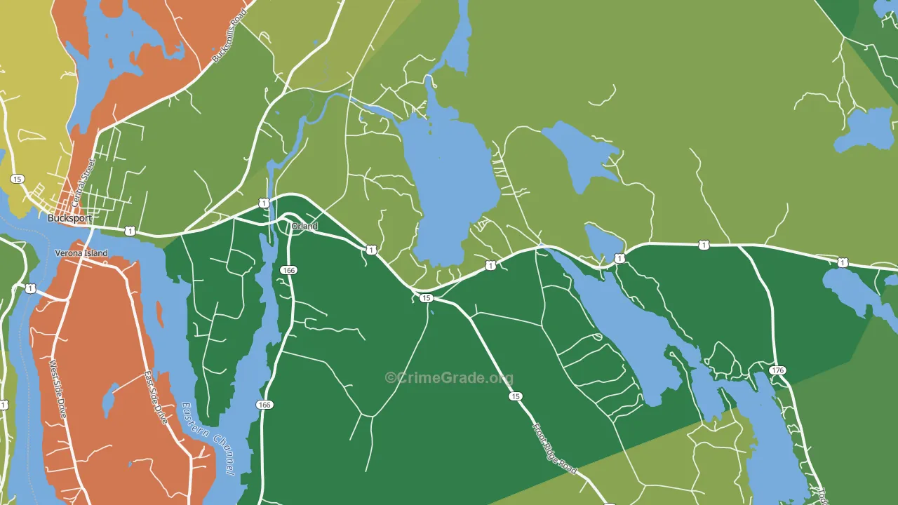 Orland, ME Map of Theft Rates