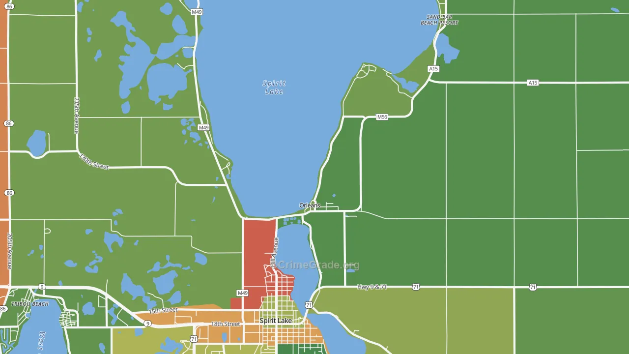 Orleans, IA Map of Theft Rates
