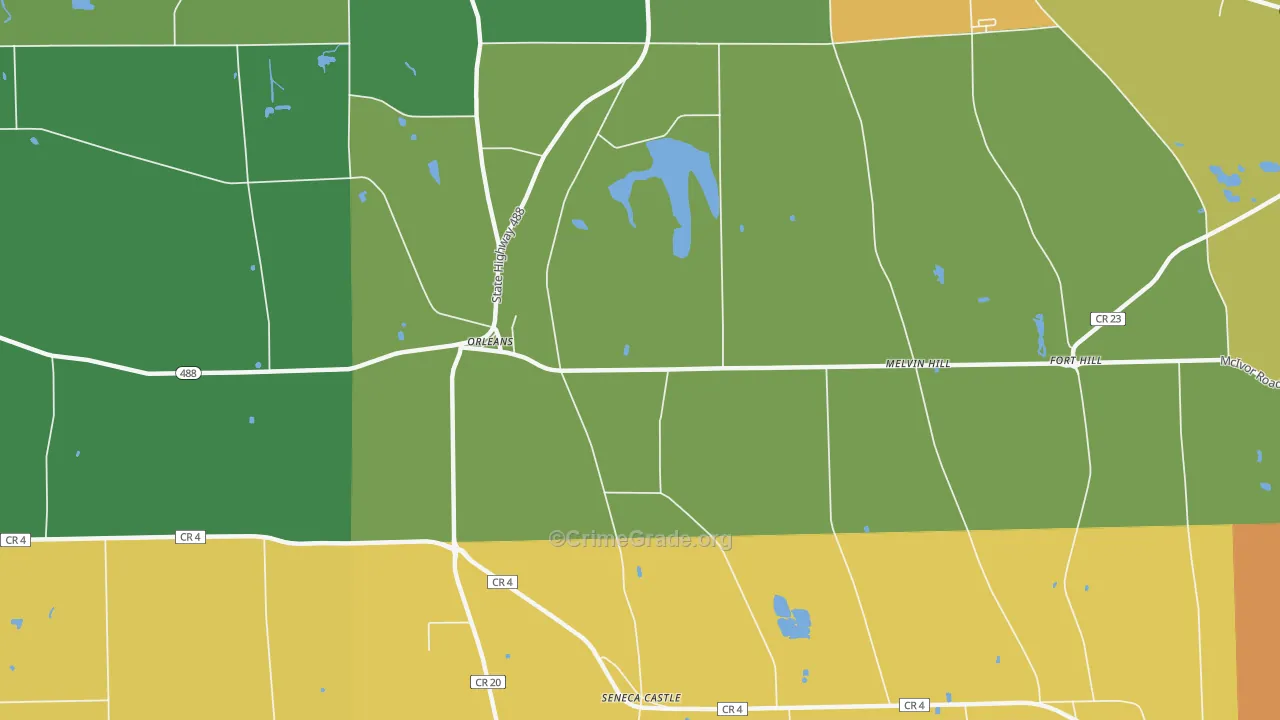 Orleans, NY Map of Theft Rates