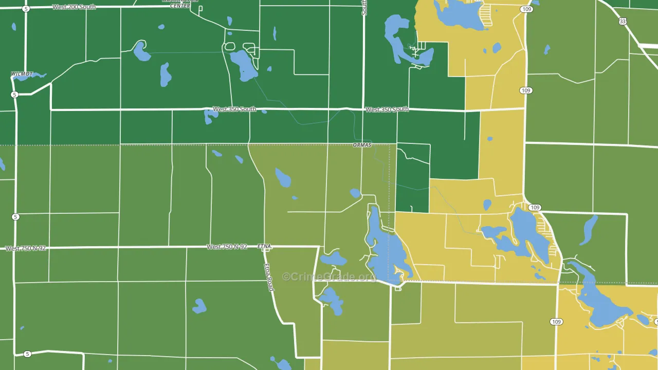 Ormas, IN Map of Theft Rates