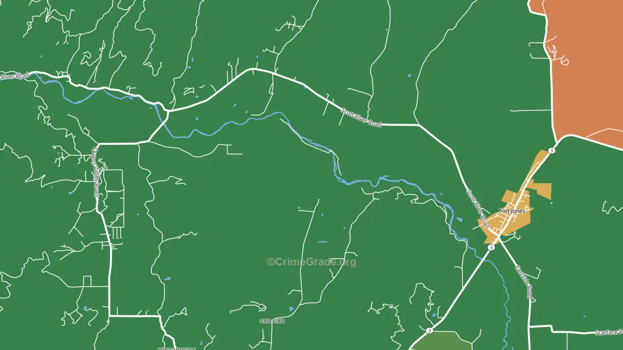 Oro Fino, CA Map of Theft Rates