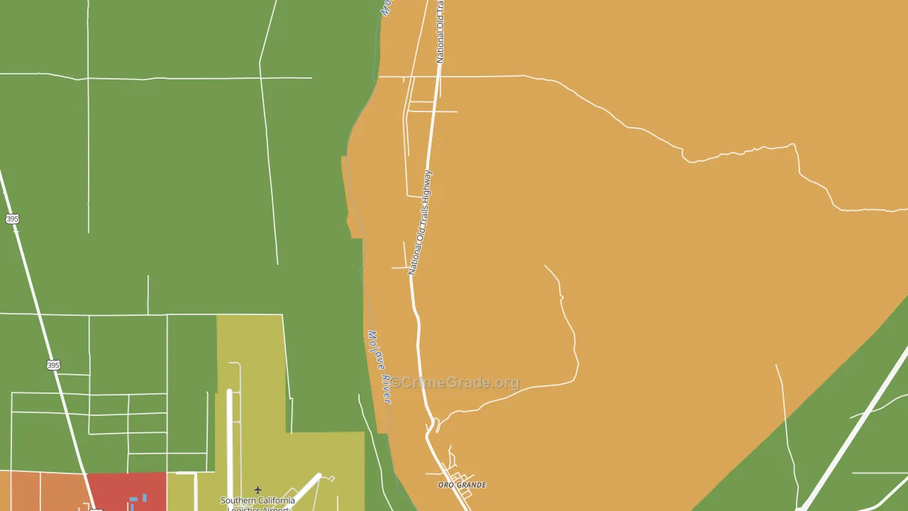 Oro Grande, CA Map of Theft Rates