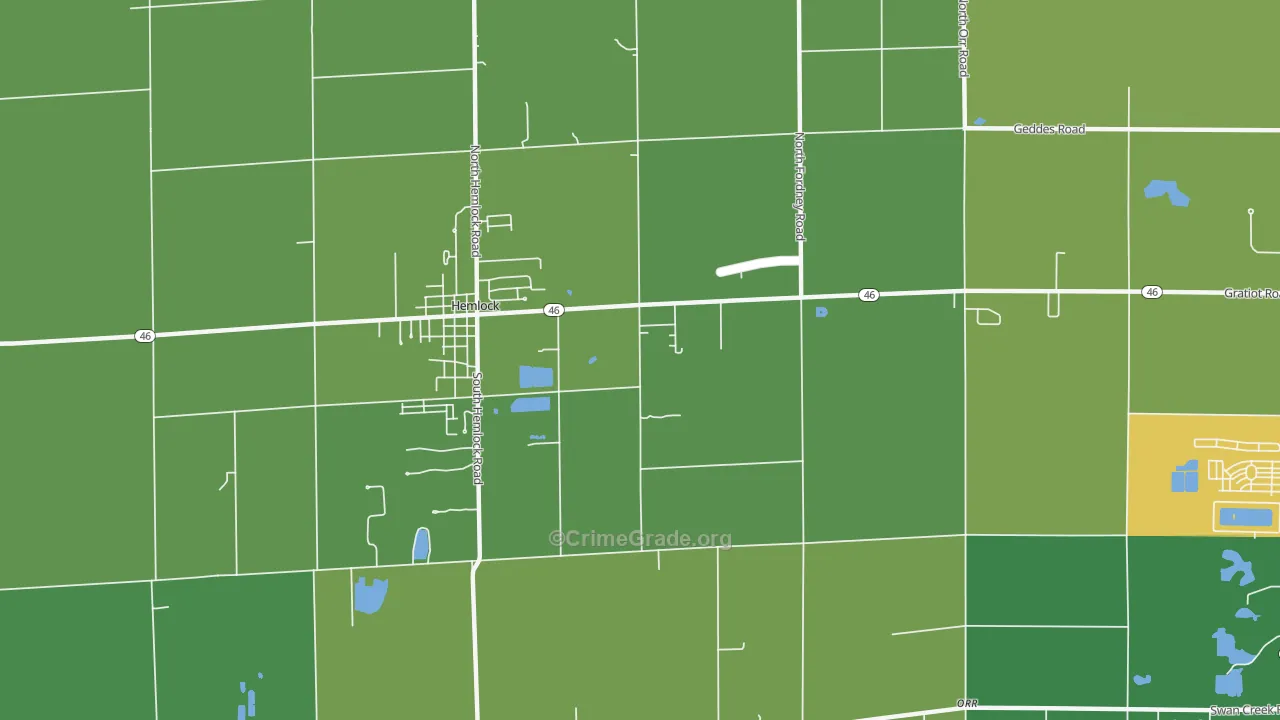 Orr, MI Map of Theft Rates