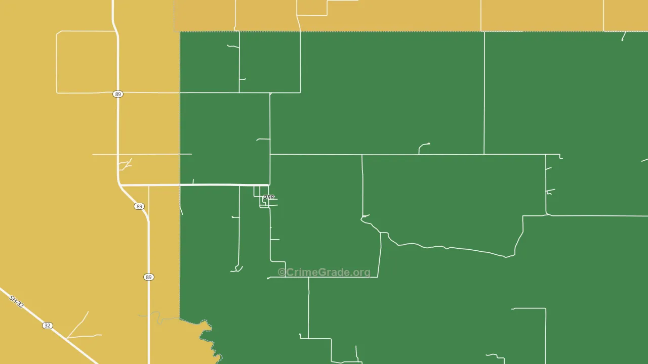 Orr, OK Map of Theft Rates