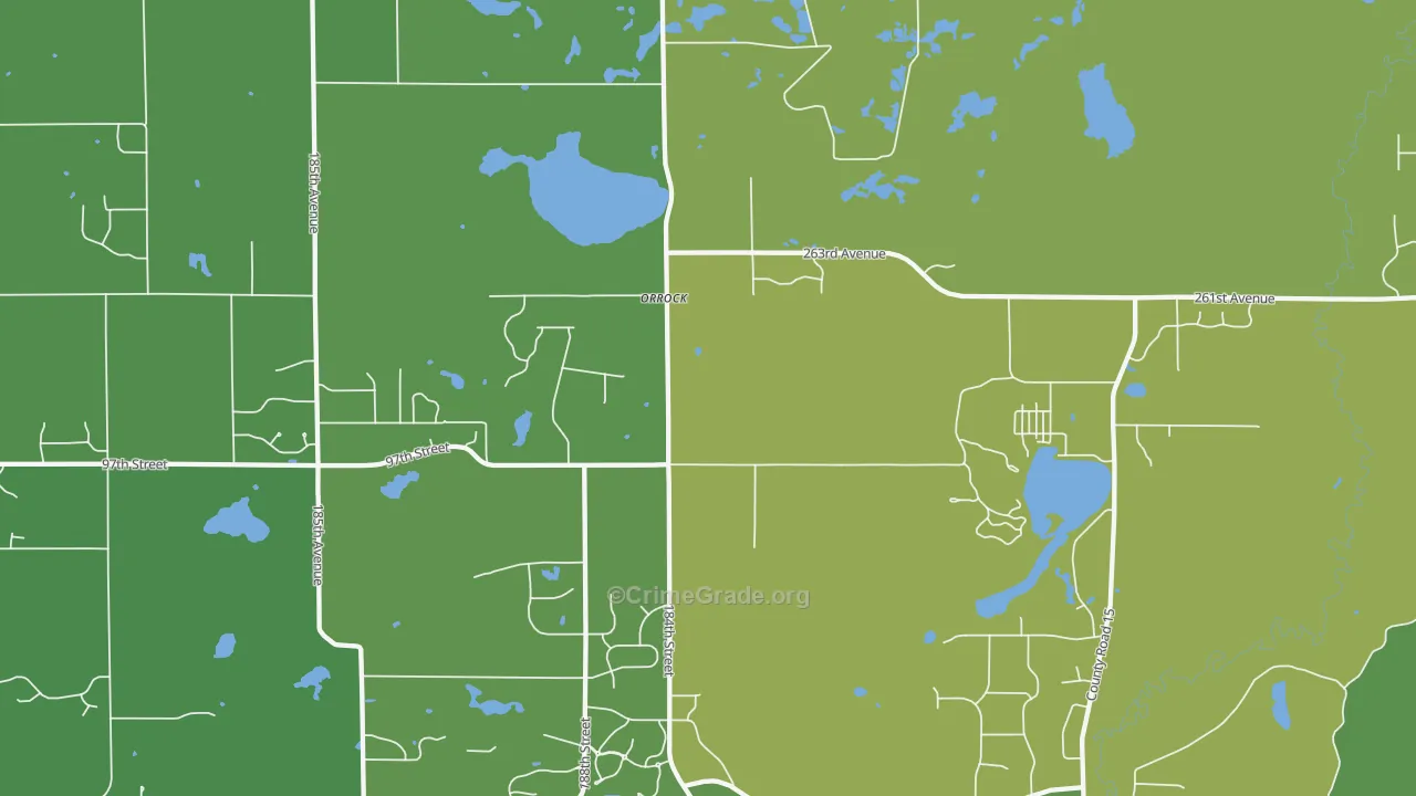 Orrock, MN Map of Theft Rates