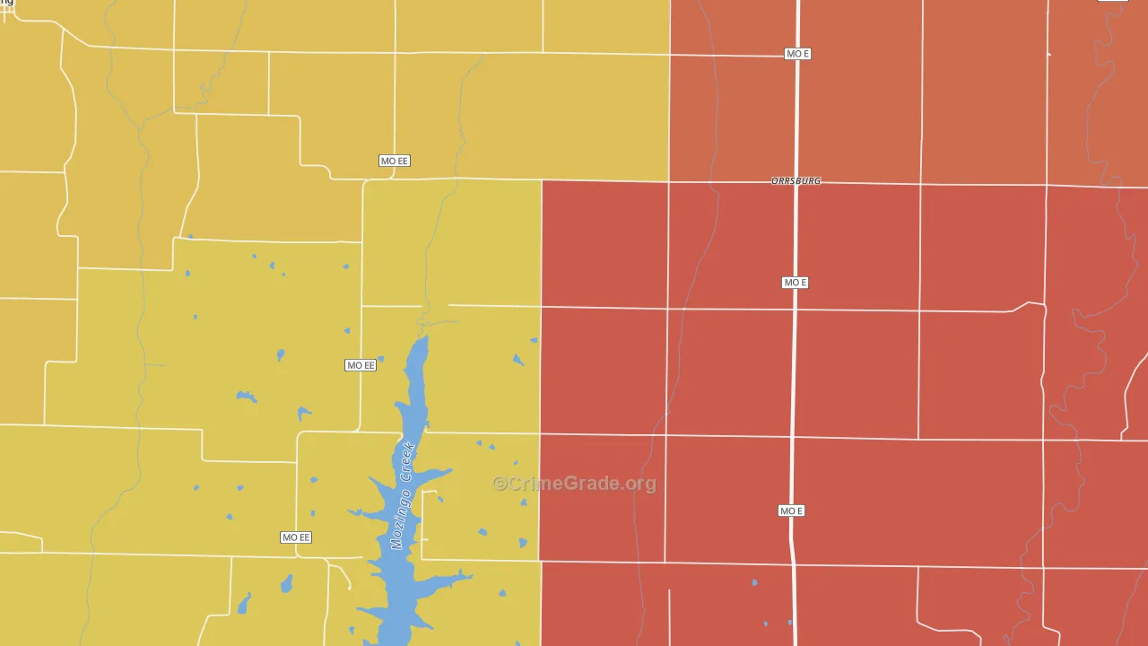 Orrsburg, MO Map of Theft Rates