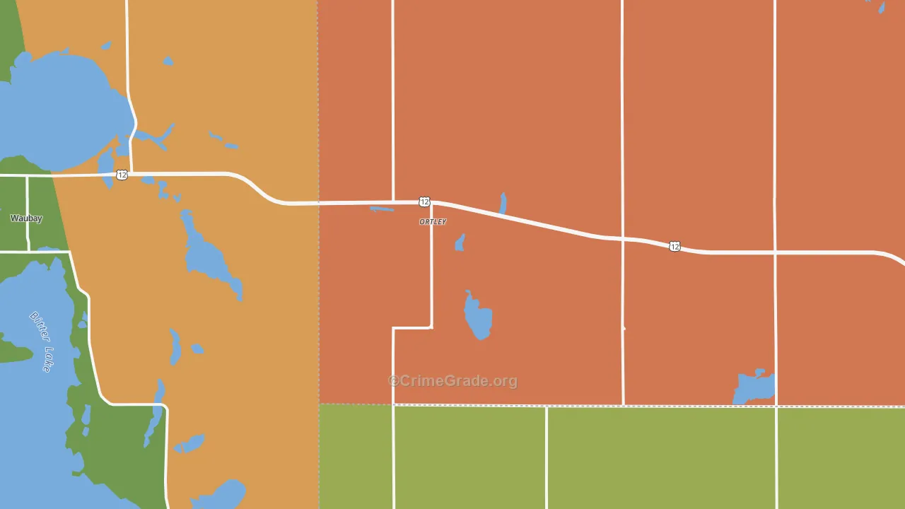 Ortley, SD Map of Theft Rates