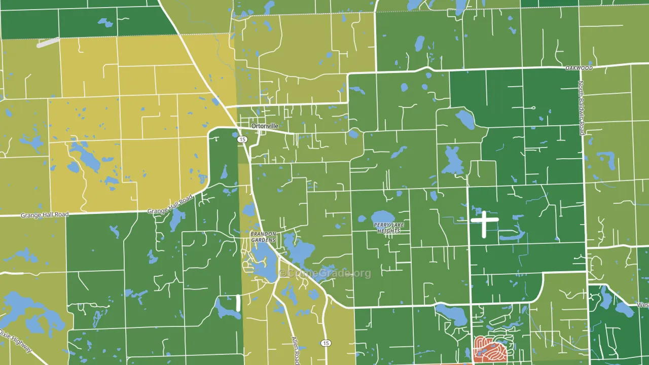 Ortonville, MI Map of Theft Rates