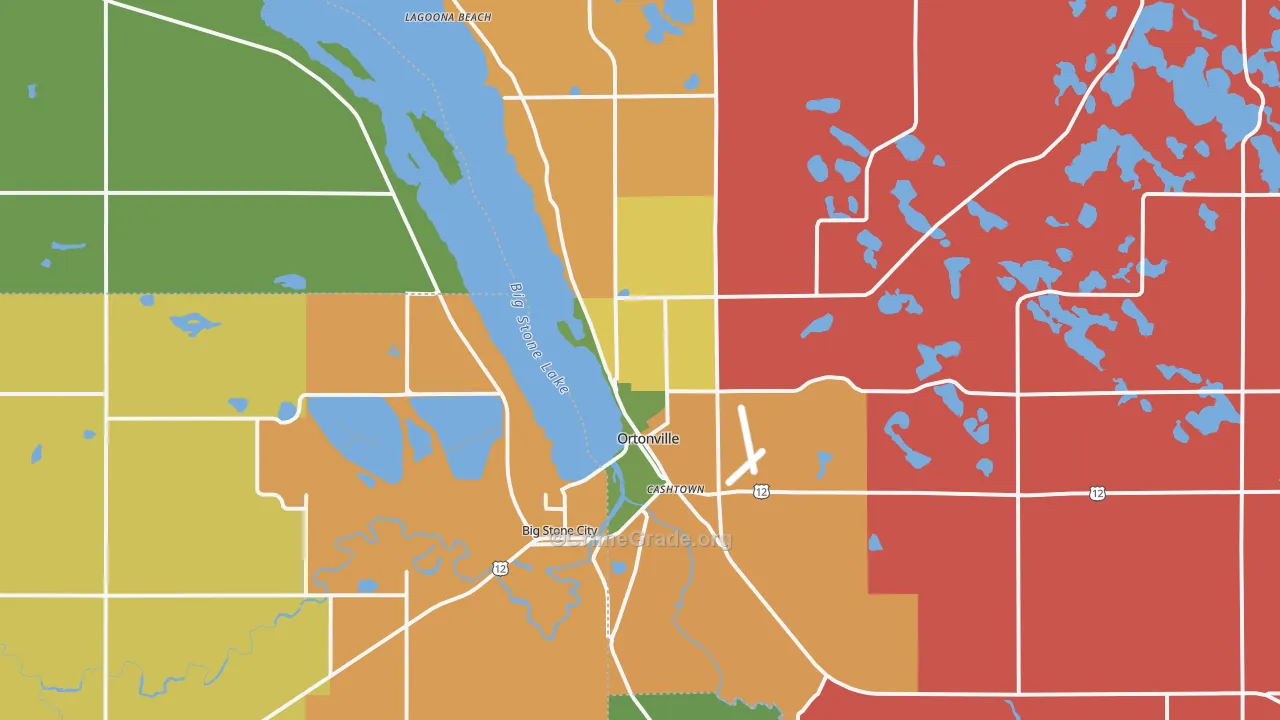 Ortonville, MN Map of Theft Rates