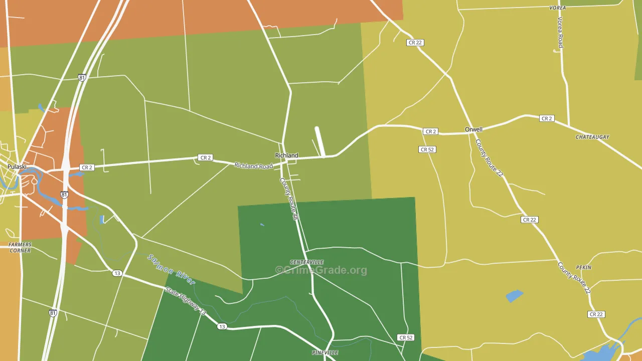 Orwell, NY Map of Theft Rates