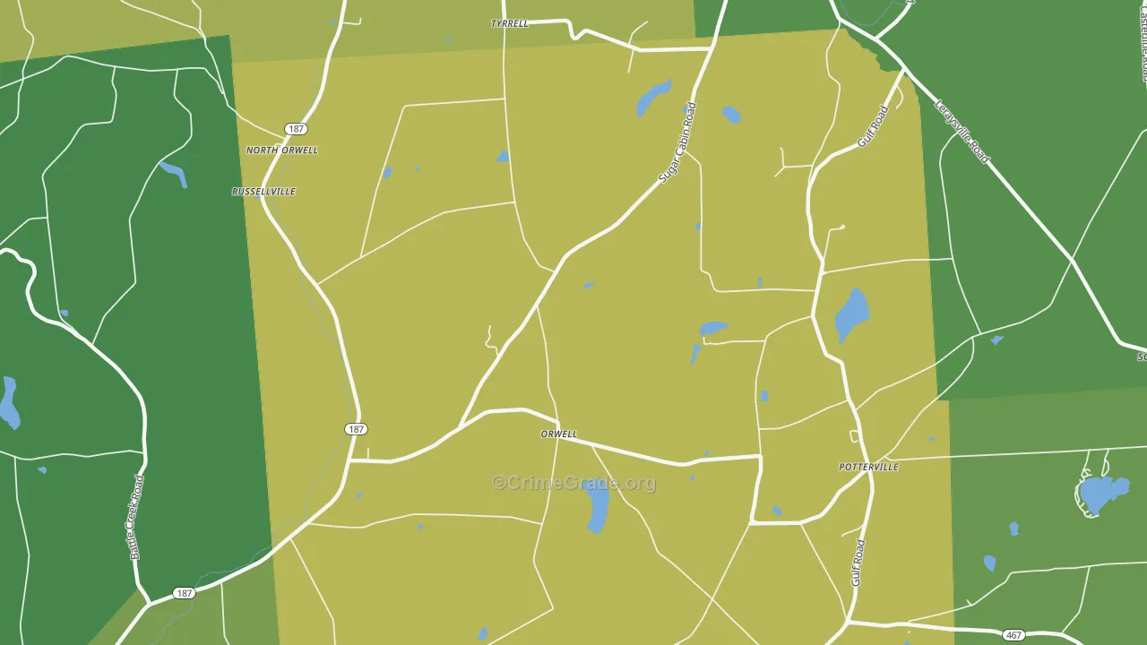 Orwell, PA Map of Theft Rates