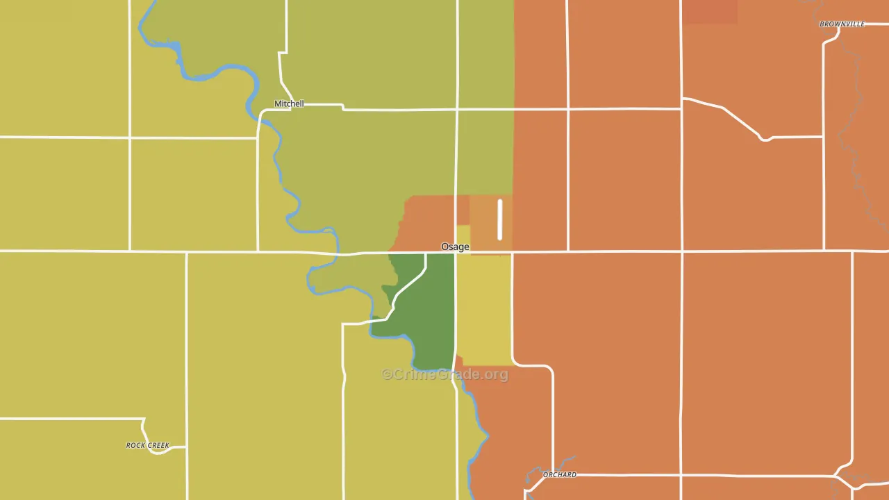 Osage, IA Map of Theft Rates