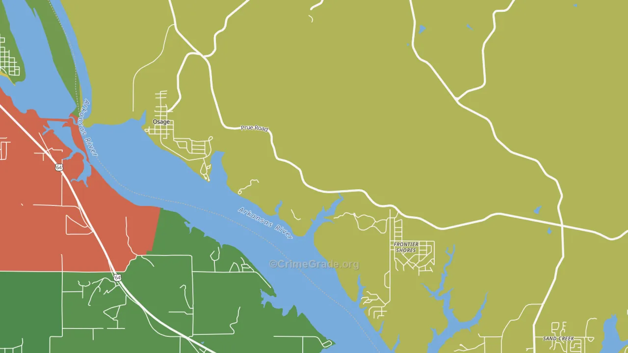 Osage, OK Map of Theft Rates