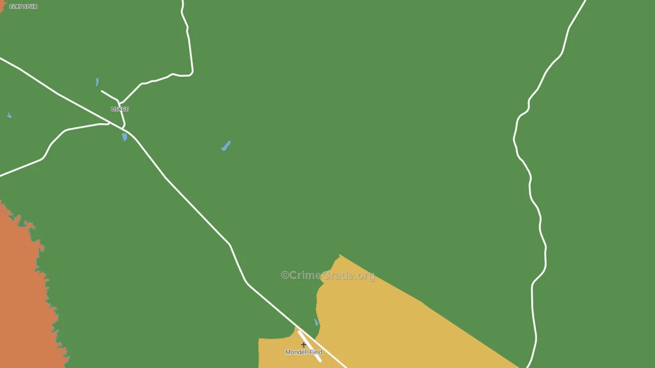 Osage, WY Map of Theft Rates
