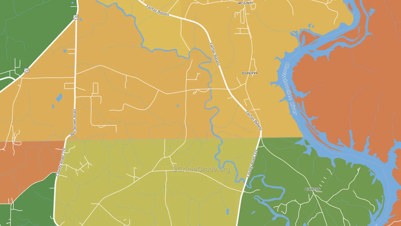 Osanippa, AL Map of Theft Rates