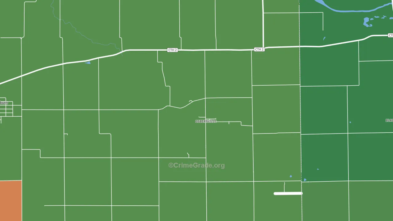 Osbernville, IL Map of Theft Rates