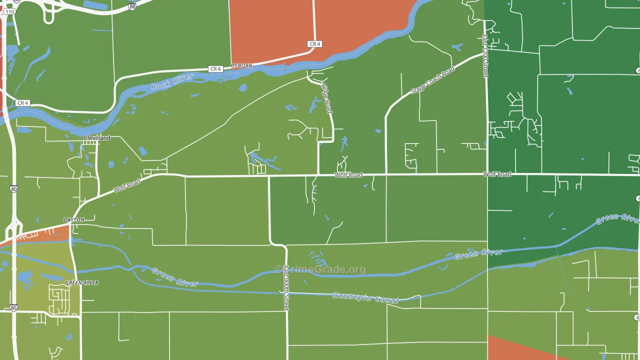 Osborn, IL Map of Theft Rates