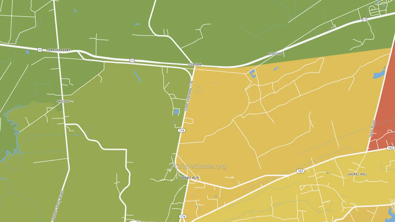 Osborn, SC Map of Theft Rates
