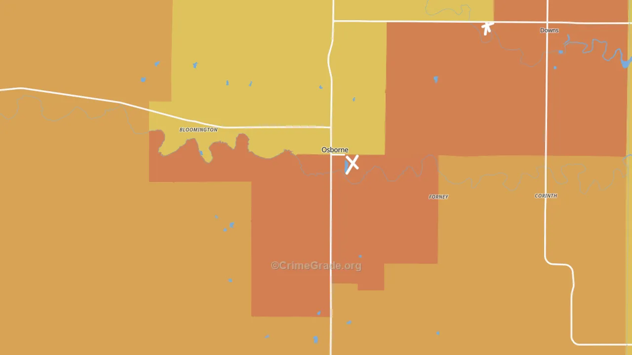 Osborne County, KS Map of Theft Rates
