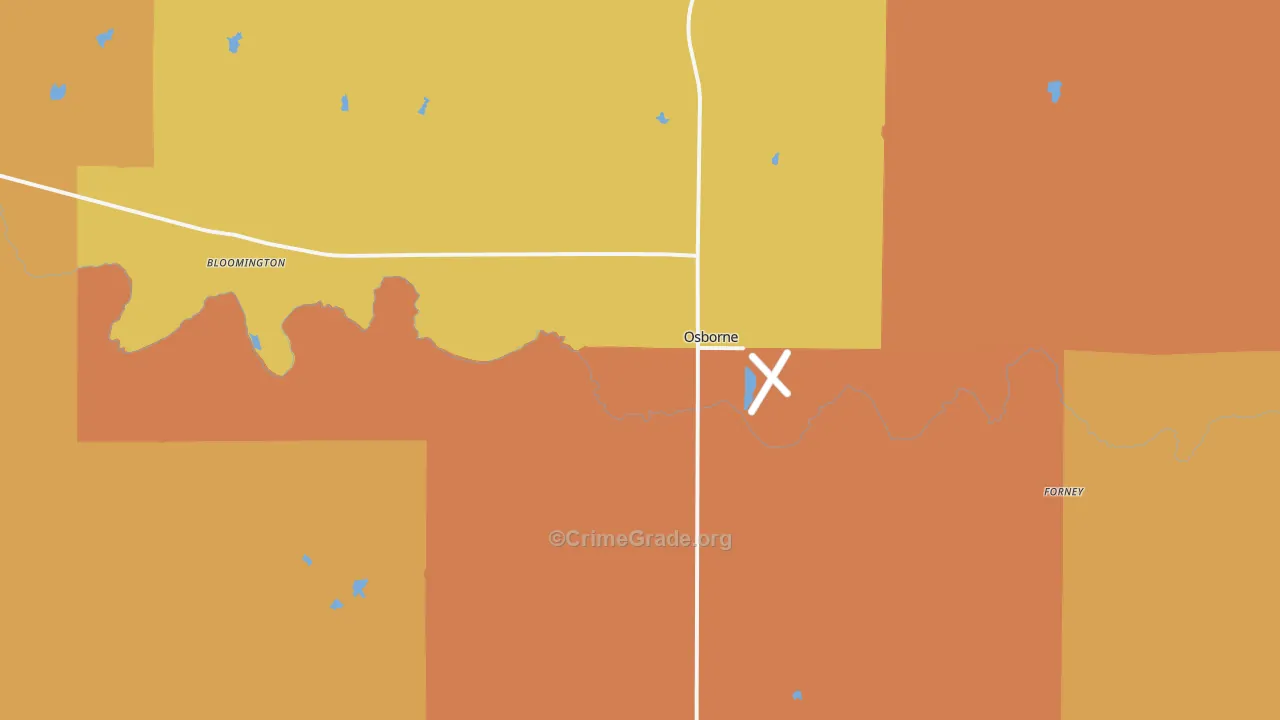 Osborne, KS Map of Theft Rates