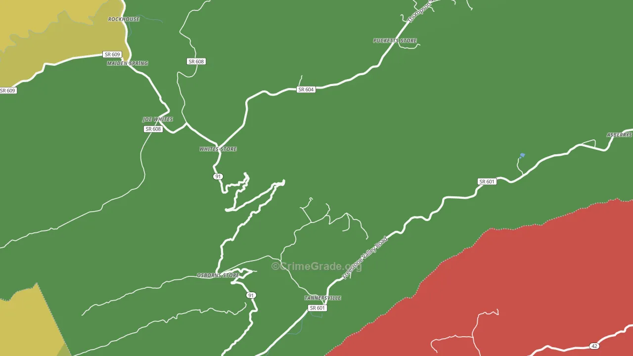 Osborns Store, VA Map of Theft Rates
