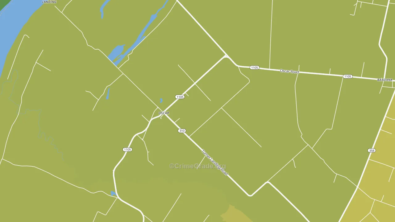 Oscar, KY Map of Theft Rates