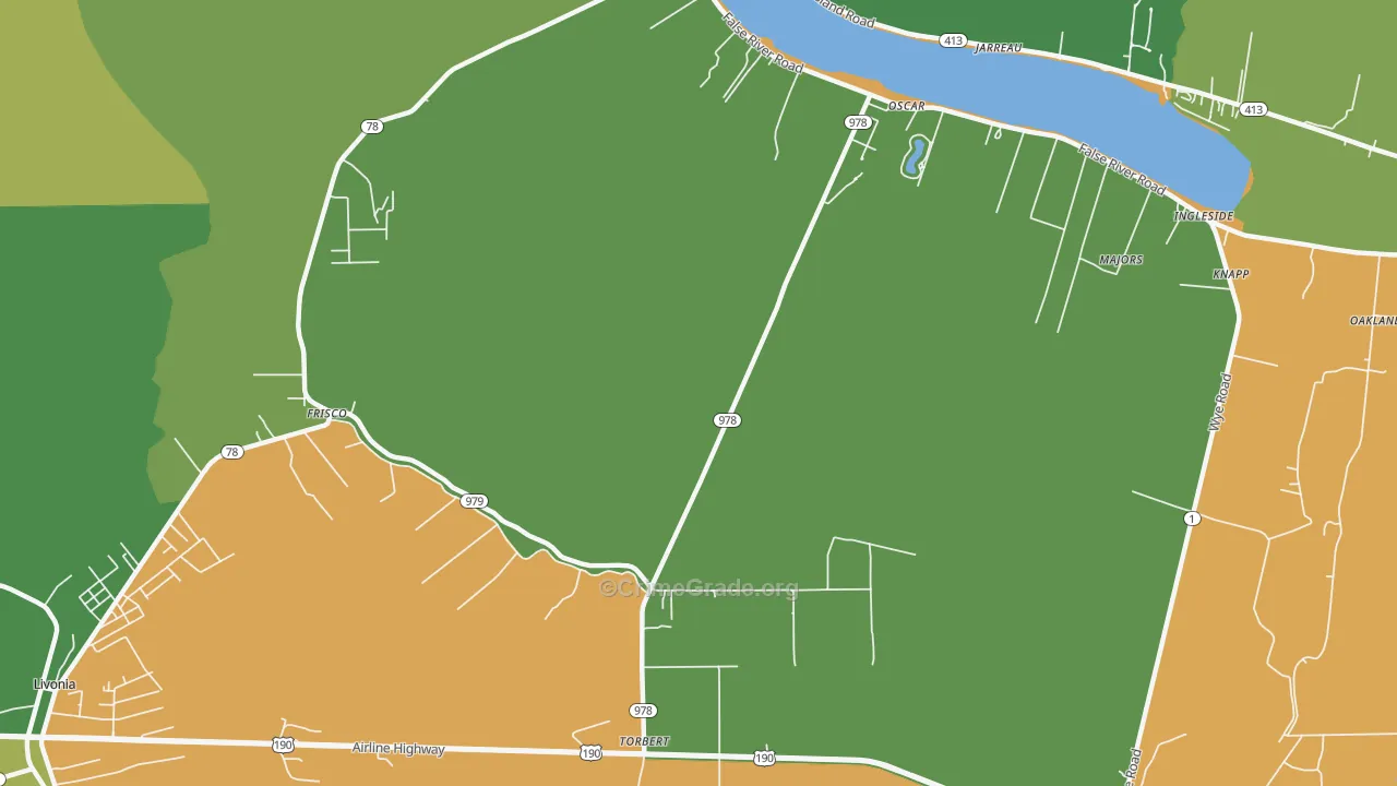 Oscar, LA Map of Theft Rates