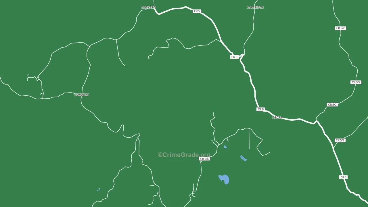 Oscar, WV Map of Theft Rates