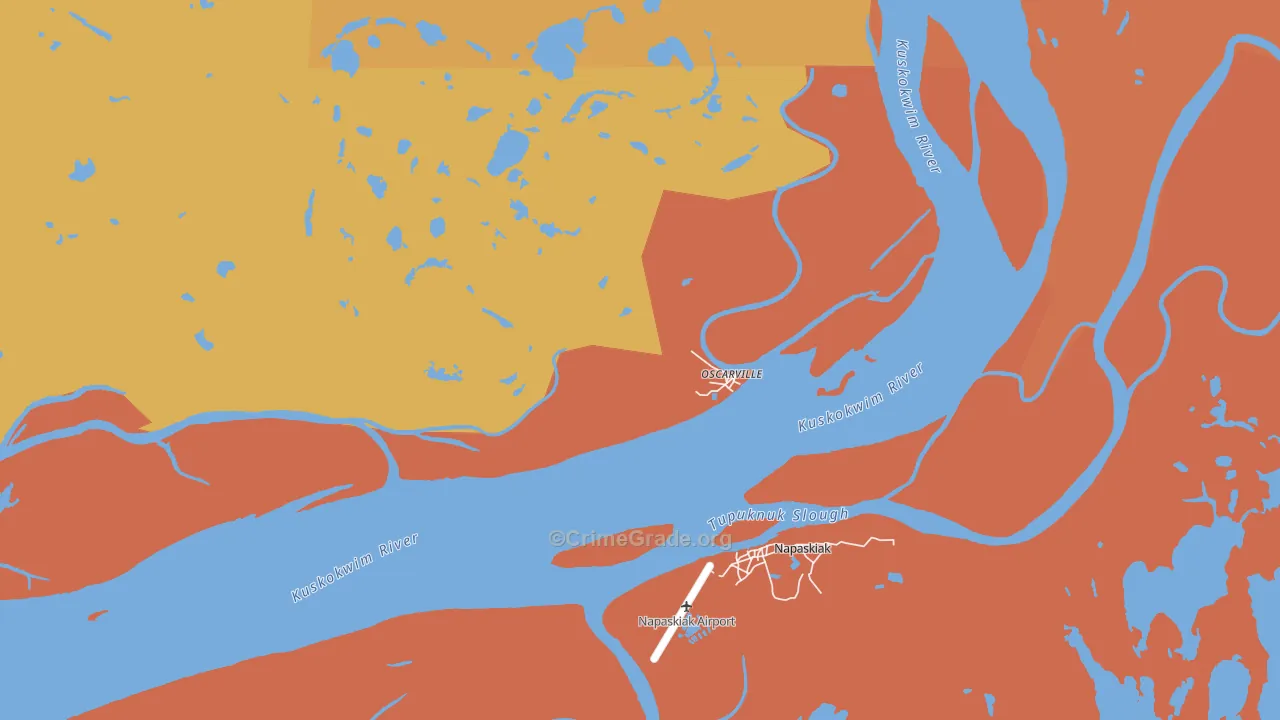 Oscarville, AK Map of Theft Rates