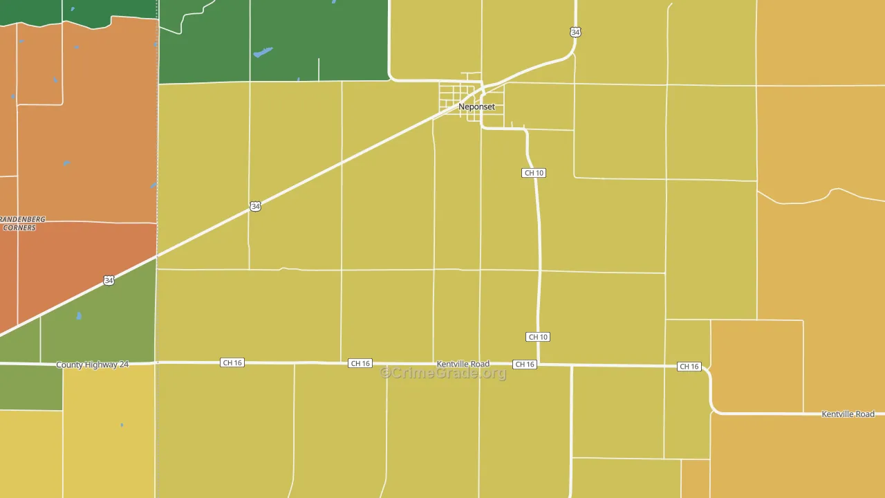 Osceola, IL Map of Theft Rates
