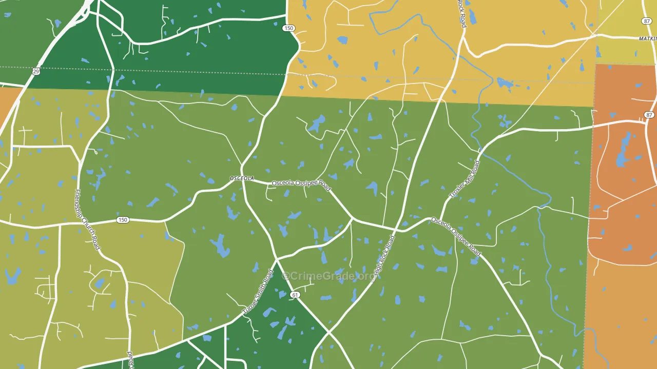 Osceola, NC Map of Theft Rates