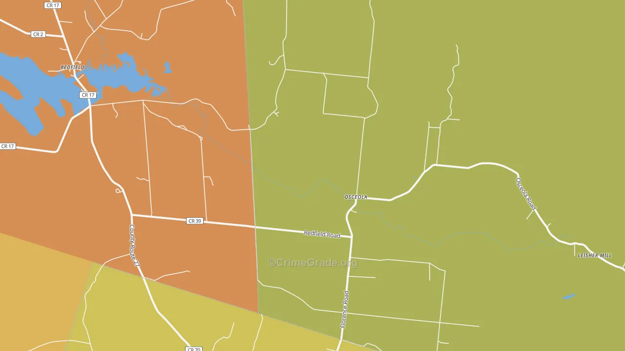 Osceola, NY Map of Theft Rates
