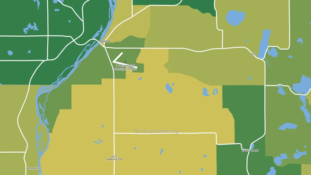Osceola, WI Map of Theft Rates