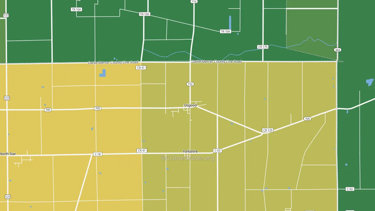 Osgood, OH Map of Theft Rates