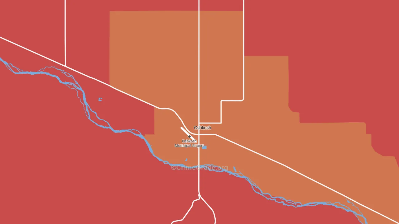 Oshkosh, NE Map of Theft Rates
