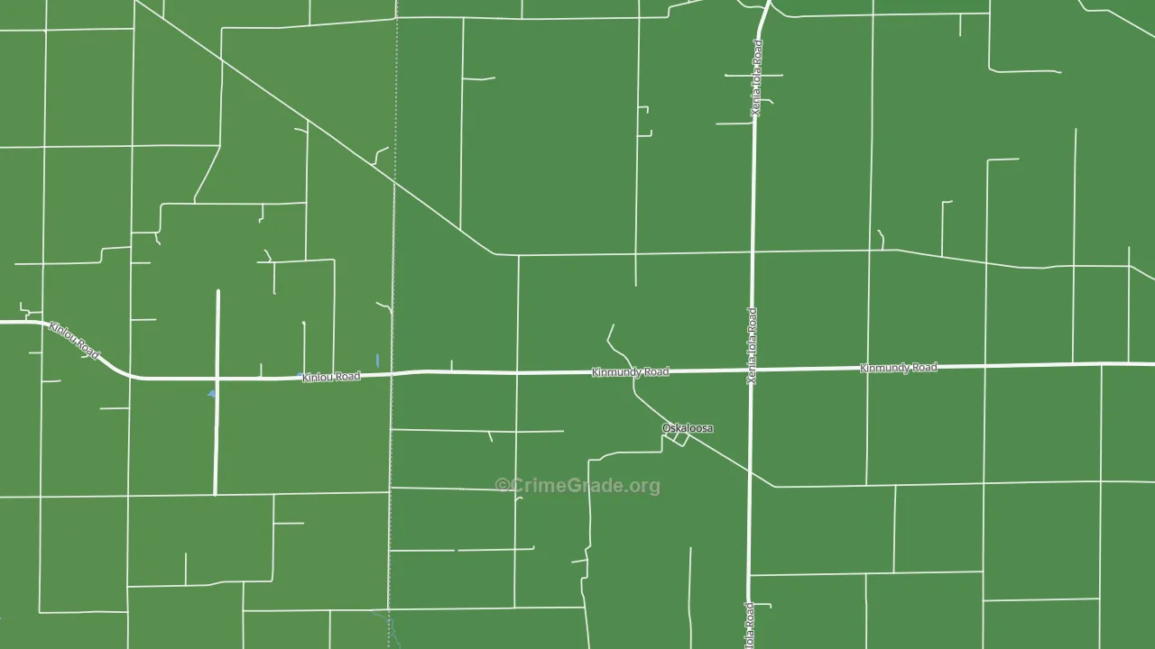 Oskaloosa, IL Map of Theft Rates