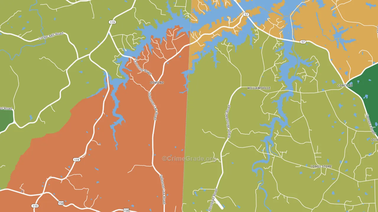 Osmond, NC Map of Theft Rates