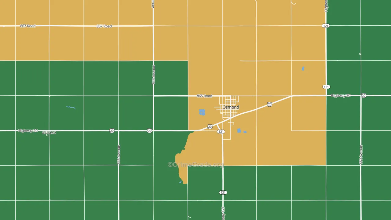 Osmond, NE Map of Theft Rates