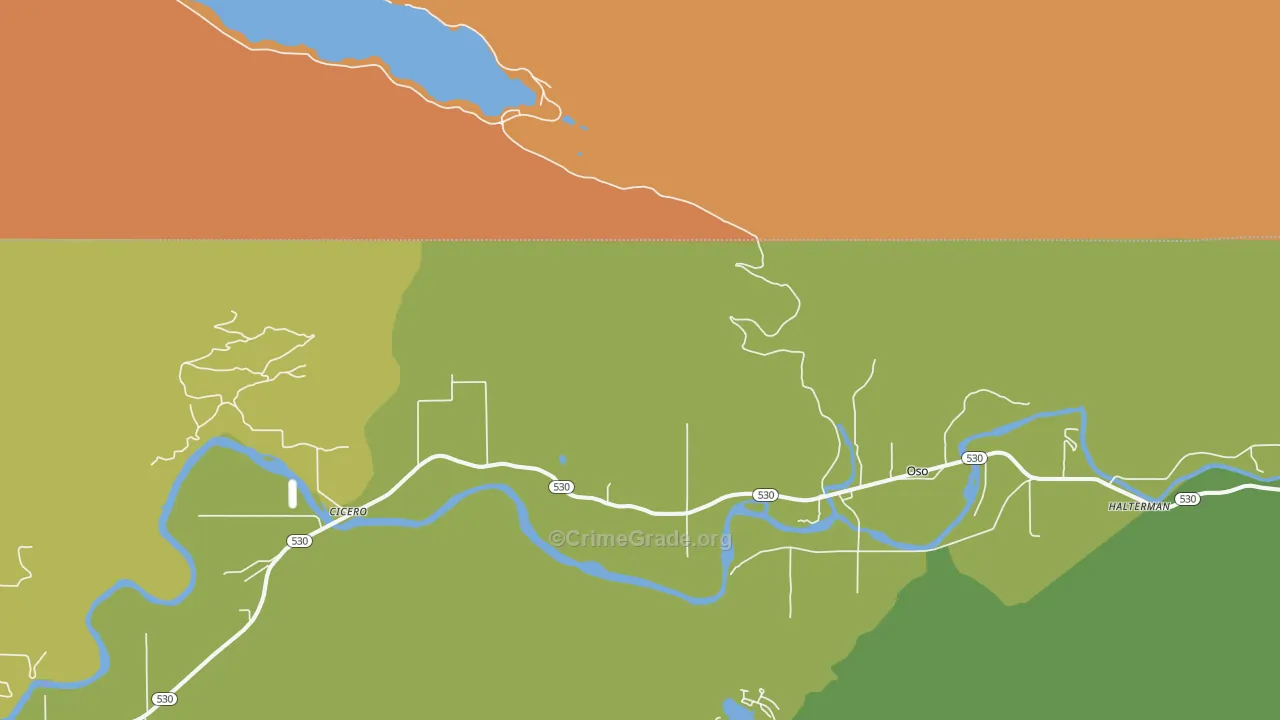 Oso, WA Map of Theft Rates