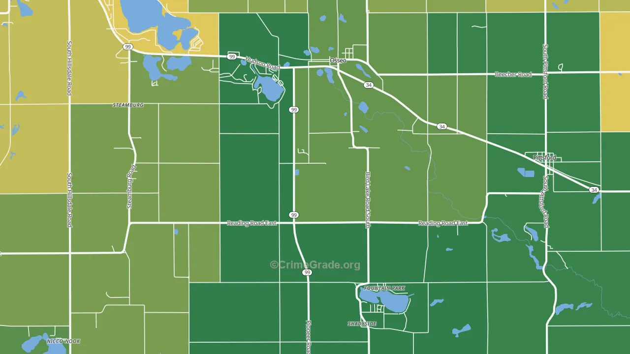 Osseo, MI Map of Theft Rates
