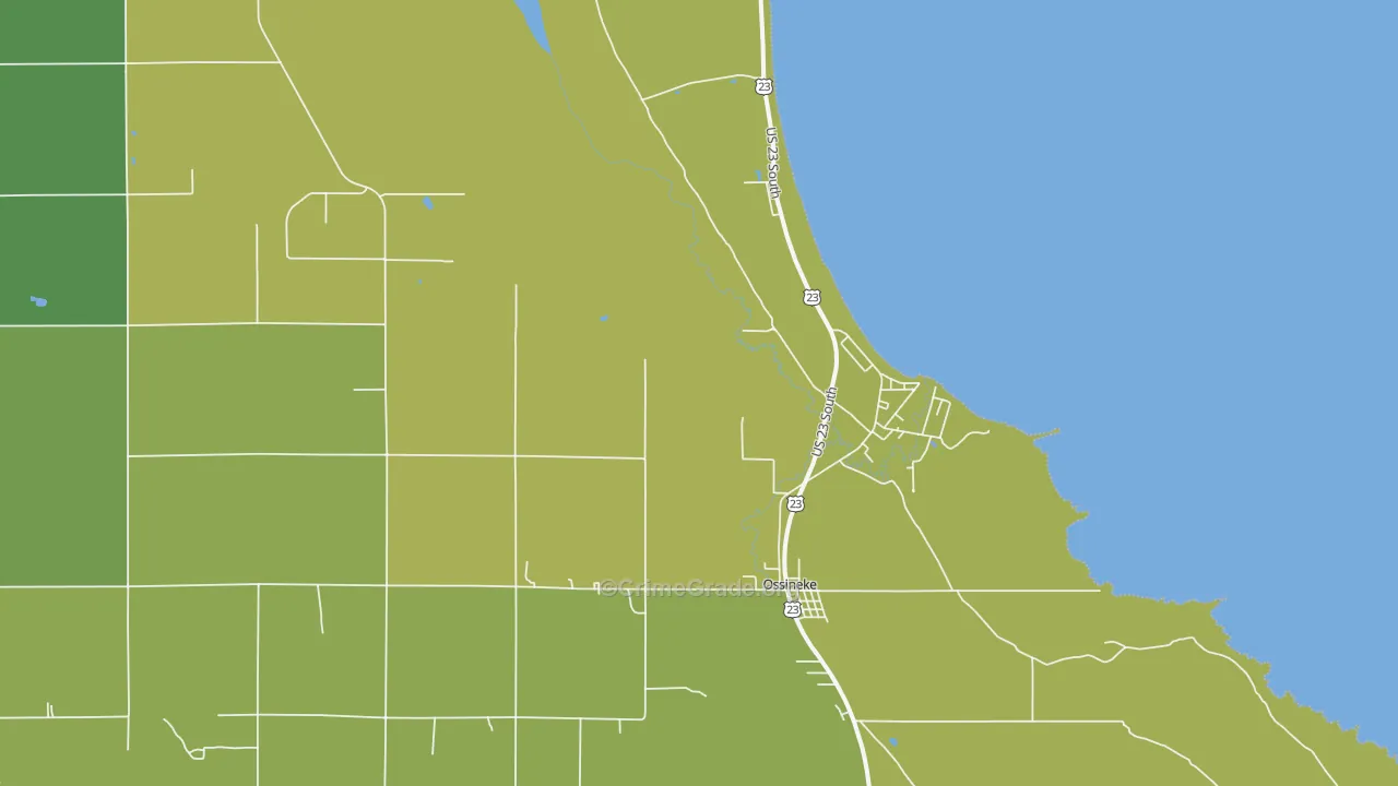 Ossineke, MI Map of Theft Rates
