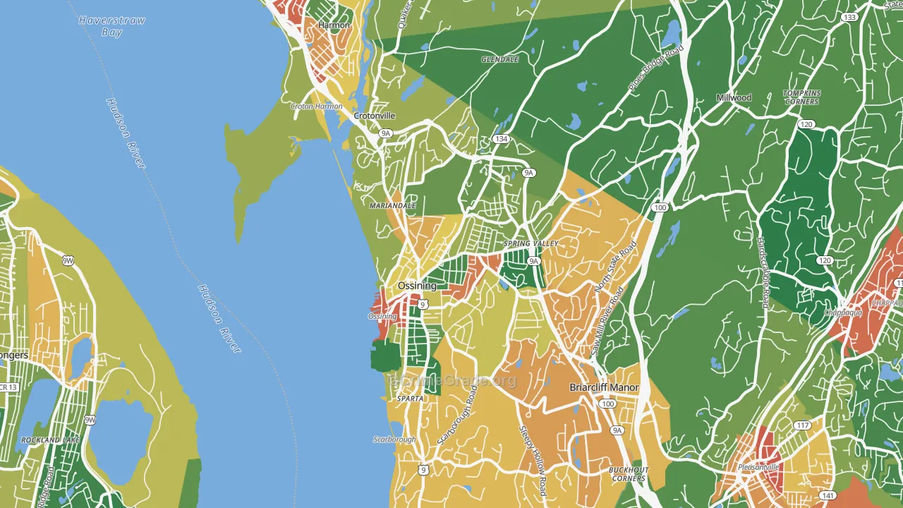 Ossining, NY Map of Theft Rates
